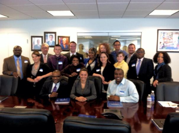 Amy Peters and the rest of the National Foster Youth and Alumni Council with George Sheldon and Bryan Samuels