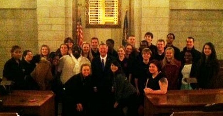 Project Everlast and GYAC youth pose for a group photo with Governor Heineman.