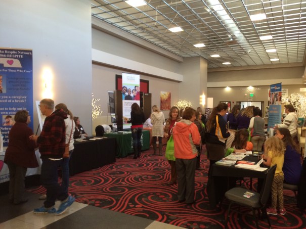 Attendees enjoy the resource walk, with more than 20 informational booths.