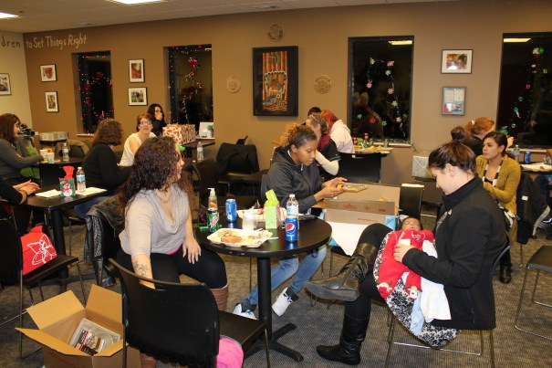 Unwrapping their care packages!
