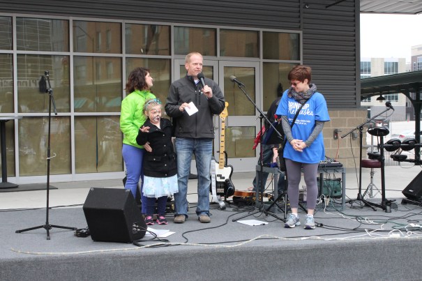 Kelly Medwick and the Verzal Family on stage