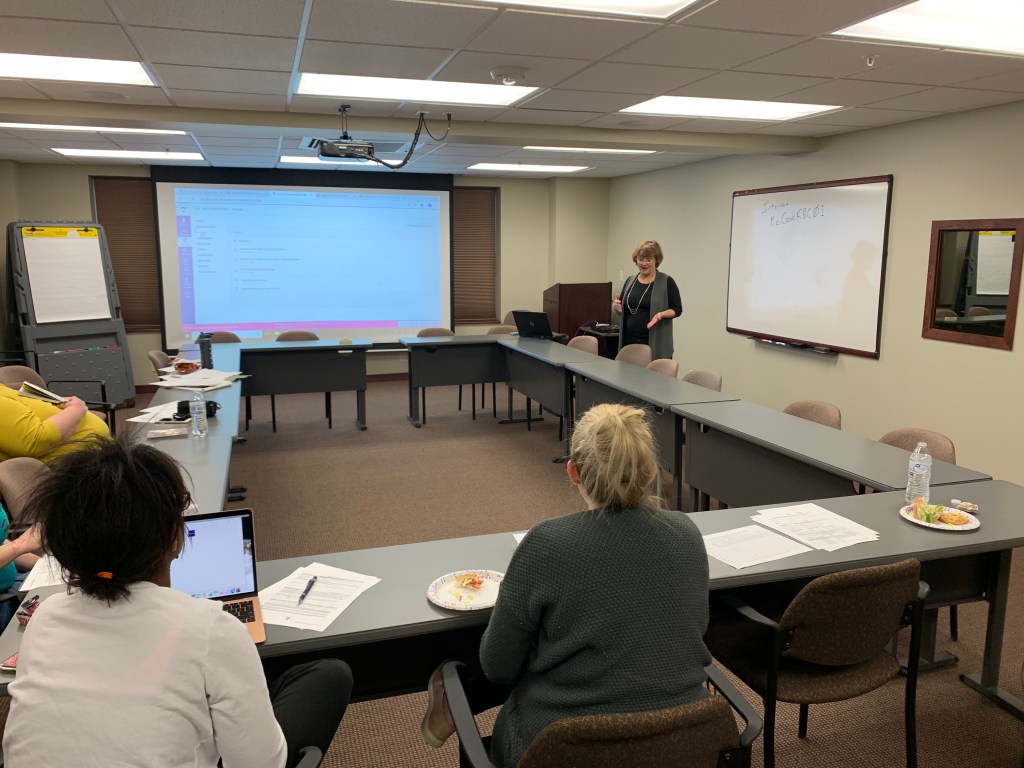 Jump Start Orientation: McCook Community College faculty member Tyler Esch talks about the Jump Start program to individuals interested in starting a childcare business.
