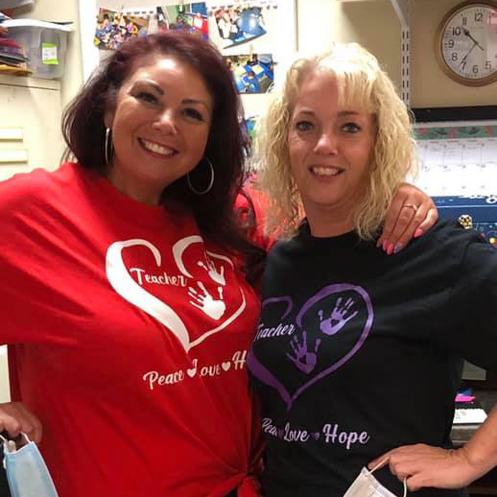 Here is Shannon (left) and one of her fellow teachers!