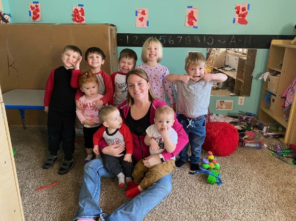 Stoney Straatmann (above middle), a licensed childcare provider, talks about how Sixpence CCP has benefited her.