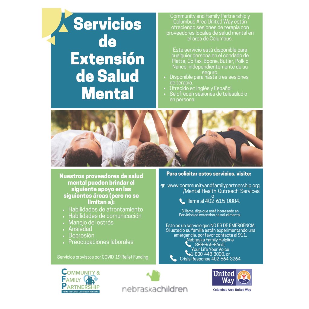 Spanish and English speaking counseling services are available. 