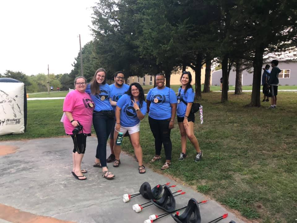 Campers pose in their Camp Catch-Up shirts!