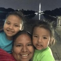 (l to r): Cethan with his mother, Taria, and sister, Willow, in Washington, D.C.