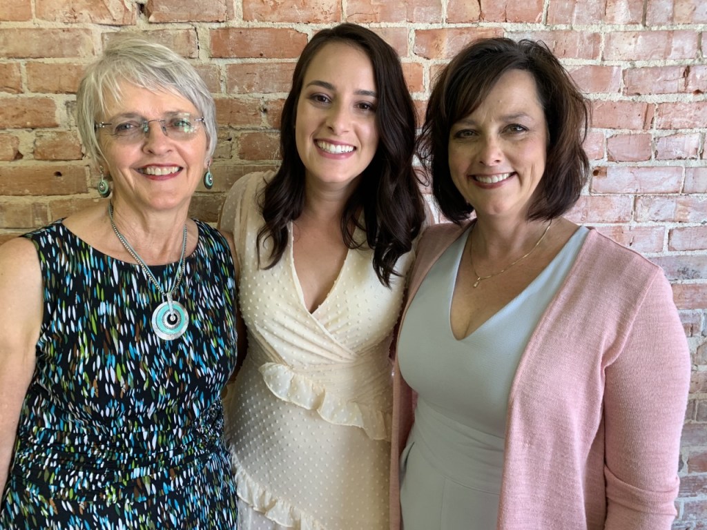 Melani's first teacher and provider was an excellent one. She wants to replicate this experience for her first child and ALL of Loup Valley's kids. (l to r): Melani's grandmother, Melani, and her mom. 