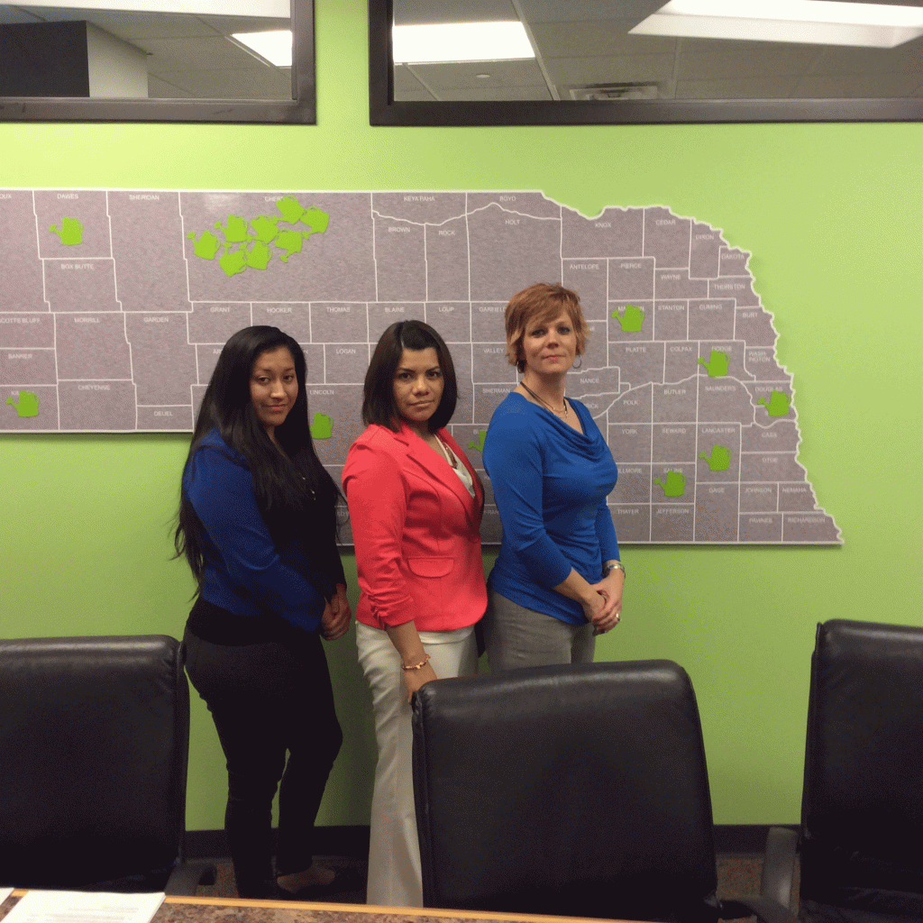 Lorena (m) said that her home visitor, Stephanni Renn, (r) helped her find her first job, which led to her career as a Sixpence home visitor!