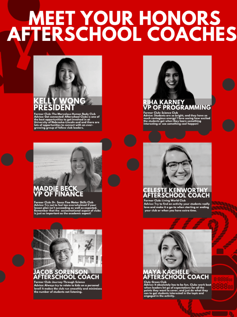 Honors Afterschool Coaches are experts in helping UNL Honors students to create quality, engaging curriculms. The coaches and student faciliators also gain invaluable insight into leadership, public-speaking, and organization.