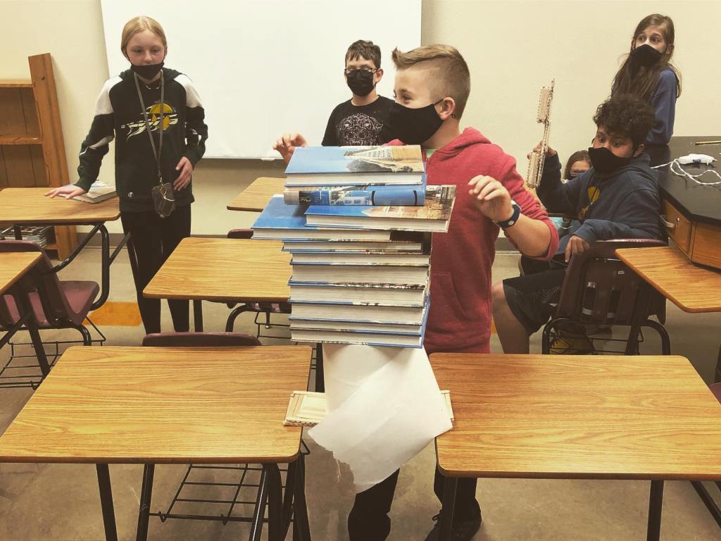 Kids build bridges as an afterschool activity - here's a super-strong one. 