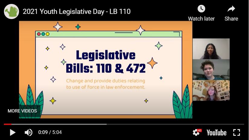 After the young leaders presented on LB110, Senator Pansing Brooks complimented their work and told them to speak with legislators. 