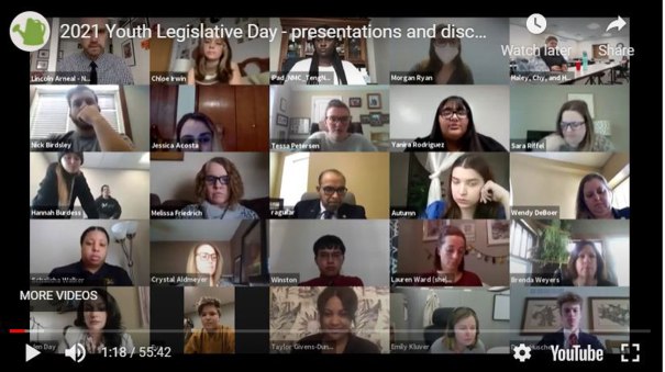 This year’s Youth Legislative Days took place over Zoom. From Feb. 6-8, young people from all over Nebraska had the opportunity to make their voices heard, network, and learn about our legislative system. This year’s event featured a mix of young leaders from the Governor’s Youth Advisory Council (GYAC) as well as participants of Nebraska Children’s Connected Youth Initiative (CYI). Read more.