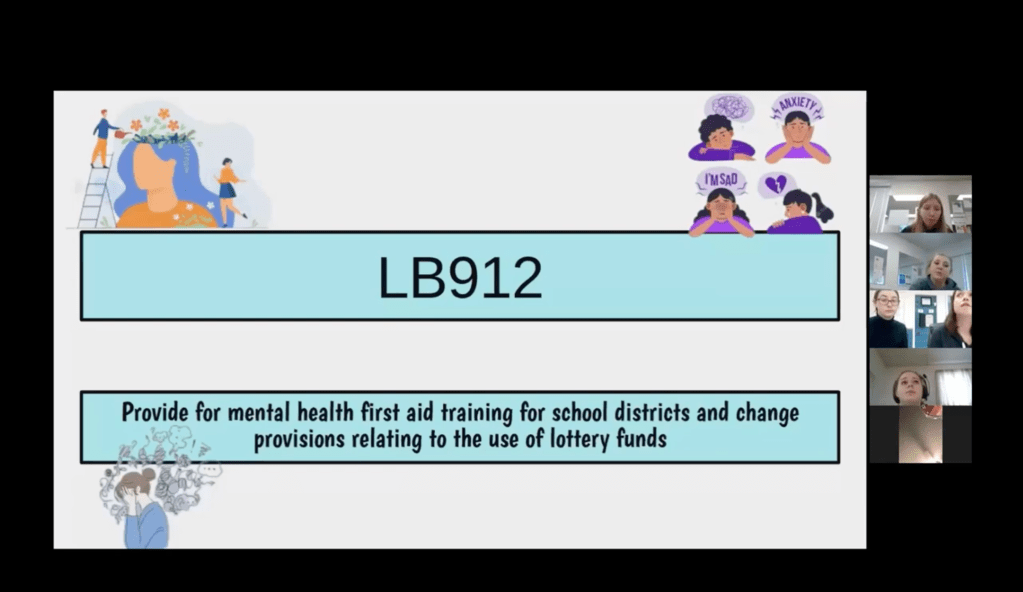 Young leaders make their passionate case for LB912, which emphasizes the importance of educators becoming familiar with descalation techniques for students grappling with mental health issues.