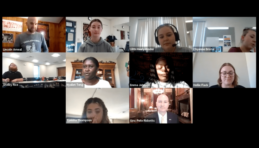 The grand finale of Legislative Days: when young leaders meet with Governor Ricketts to present their stances on bills.