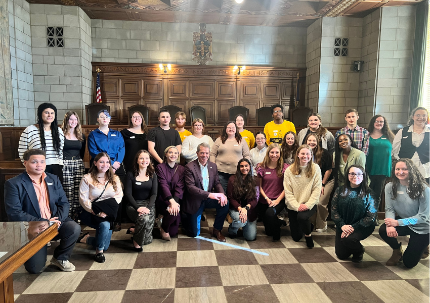 Group photo of Legislative Days participants with Governor Jim Pillen
