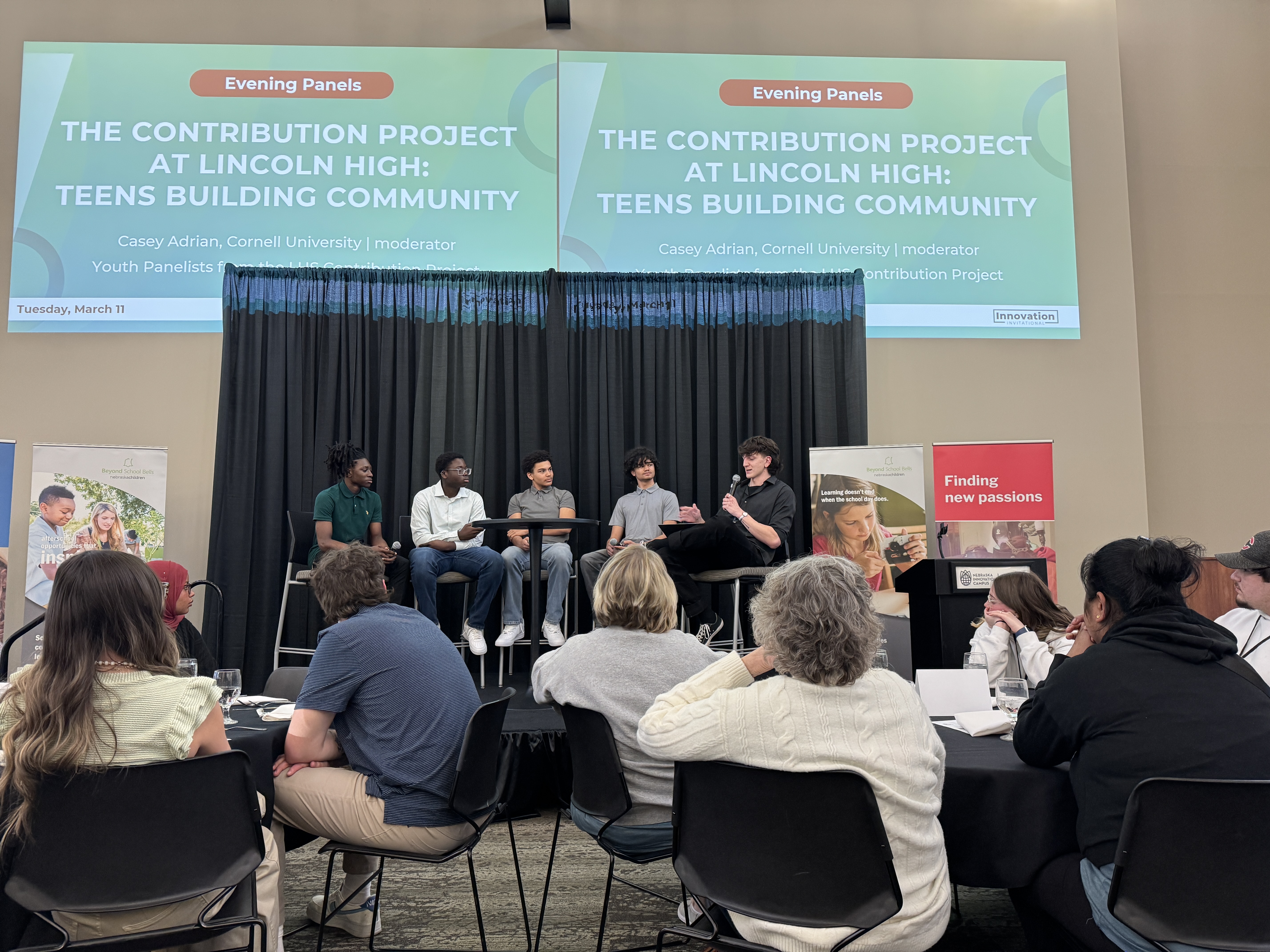 Group of young men share their experience with The Contribution Project at the Innovation Invitational