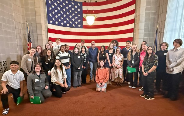 Legislative Days participants with Governor Pillen